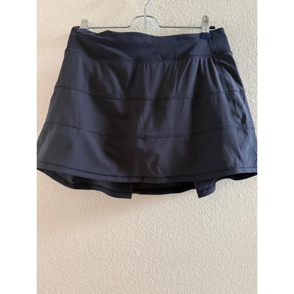 Lululemon Pace Rival Skirt Black Athletic Tennis Running Skort Size 6